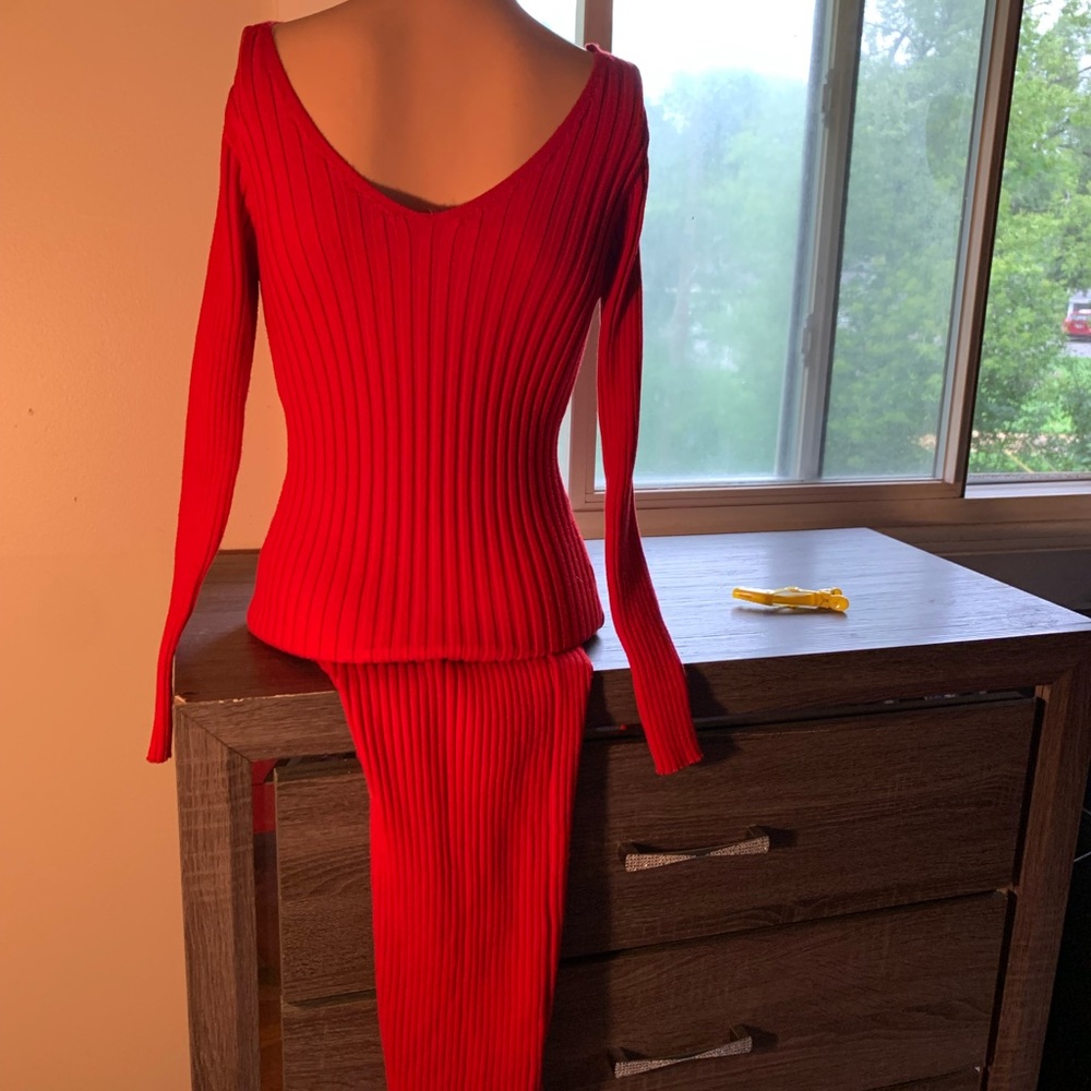 Long sleeve Ribbed Sweater Dress